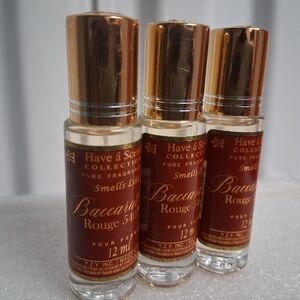 x3 Pure Fragrance Oil Inspired By Bacrat Rouge Men/Women 12ml Roll-On